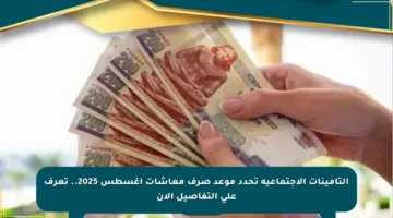 التأمينات الاجتماعية تحدد موعد صرف معاشات أغسطس 2025.. تعرف على التفاصيل الآن